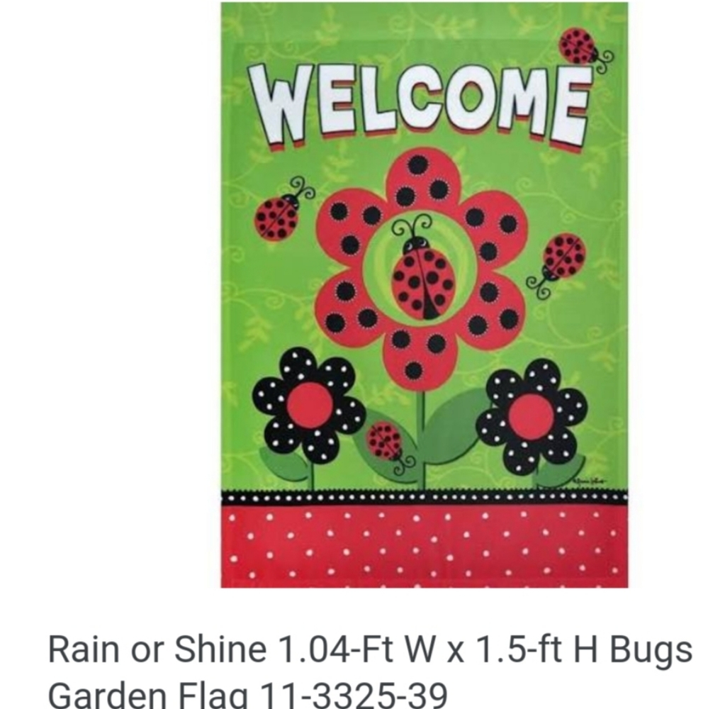 NWT! Ladybug Garden Flag Spring Summer